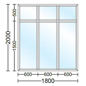 قیمت پنجره دو جداره‌ آلومینیوم سه لنگه